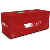 Red Fitted Tablecloth With Printed Logo - 6FT
