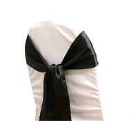 Pack of 5 Satin Chair Sashes - Black