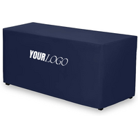 6ft fitted tablecloth with your logo - Navy Blue