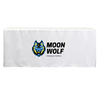 6ft fitted tablecloth with your logo - White
