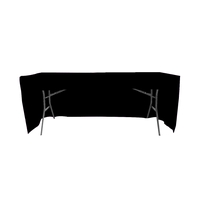 Black Fitted Rectangular Tablecloth- 3 Sided (1.8m)