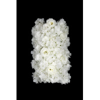 Curved Hydrangea Panel with 5 Rose Heads