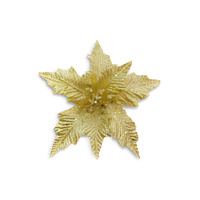 Gold Glitter Poinsettia Head