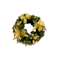 Gold Glitter Christmas Wreath Ring 40cm Diameter
