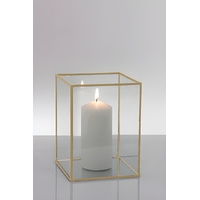 Metal Frame Glass Candle Box