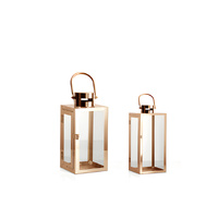 Set 2 Stainless Steel Lantern - Gold 30cm and 40cm