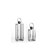 Set of 2 Stainless Steel Lantern - Modern