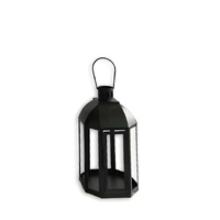 8 Panel Matte Finish Steel Lantern 30cm