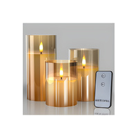 S/3 Full Flame LED Candle Vases (remote control)