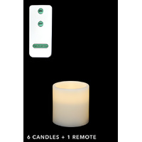 6 x Real Wax LED Candle + Remote 7.5cm