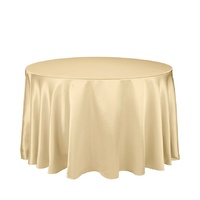 Light Gold Satin Round Tablecloth/Overlay  - 228cm Diameter