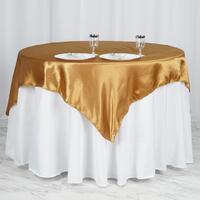 Antique Gold Satin Round Tablecloth/Overlay  - 228cm Diameter