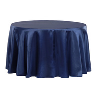Navy Blue Satin Round Tablecloth/Overlay  - 228cm Diameter