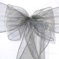 Pack of 5 Organza Chair Sashes - Silver