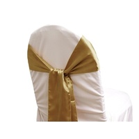 Pack of 5 Satin Chair Sashes - Light Gold