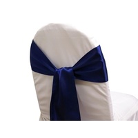 Pack of 5 Satin Chair Sashes - Navy Blue
