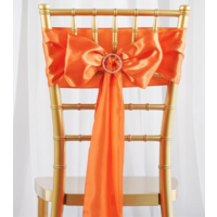 Satin Chair Sash - Papaya Orange