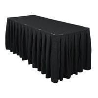 Table Skirt Box Pleat Polyester  (3m) with velcro Black