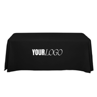 Printed Logo on Tablecloth Rectangle 145x270cm - Black