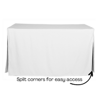 6ft Fitted Rectangular Tablecloth with Split Corners - White (1.8m)