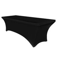 6ft (183cm) Rectangular Spandex Tablecloth - Black