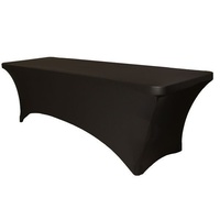 6 Ft (183cm) Narrow Rectangular Spandex Tablecloth - Black  