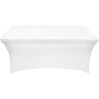 White Rectangular Spandex Tablecloth - 6ft (183cm