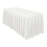 White Table Skirt Box Pleat Polyester (4.3m) 