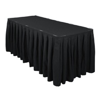 Table Skirt Box Pleat Polyester (5.2m) with velcro - Black 