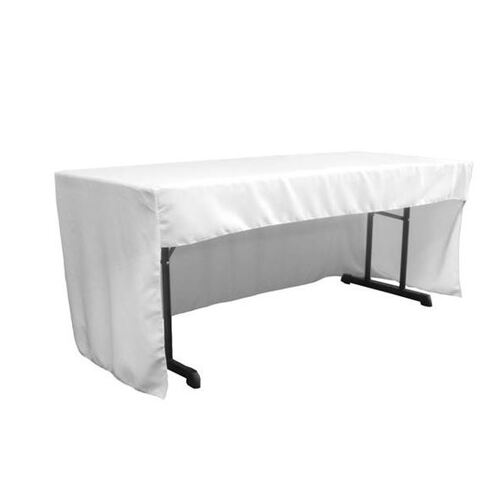 6ft Fitted Rectangular Tablecloth- 3 Sided - White (1.8m)