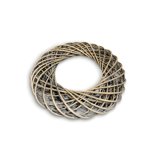 Wide Rustic Willow Wreath Ring
