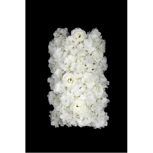 Curved Hydrangea Panel with 5 Rose Heads
