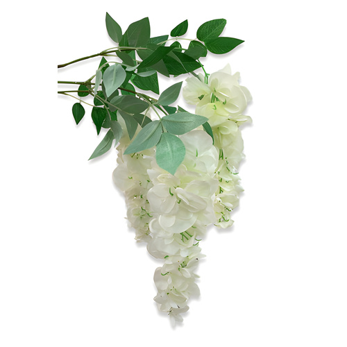 Hanging Wisteria Spray x 3 White 110cm