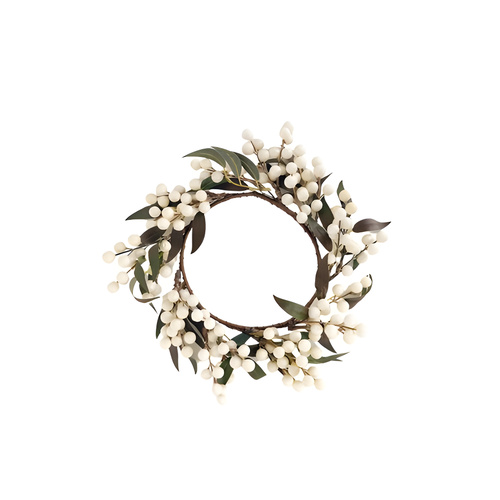 Gloss Berry Wreath Cream 15cm