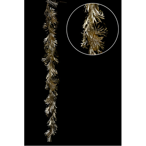 Glitter Fine Leaf Garland in Gold Xmas