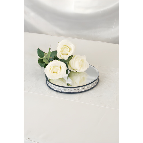 Round Display Mirror Platform w Acrylic Detail 20cm Wedding