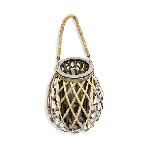 Rustic Belly Cane Lantern 40cm