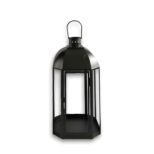 8 Panel Matte Finish Steel Lantern 40cm high