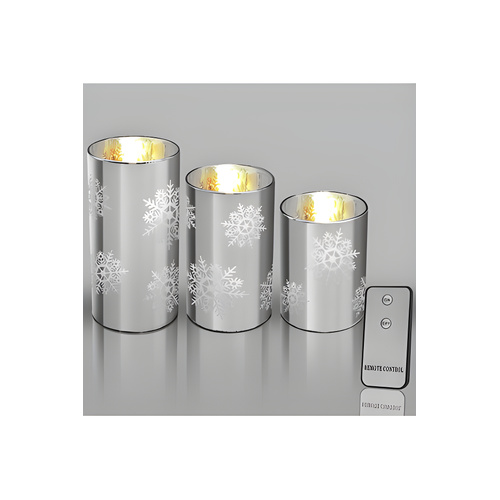 S/3 LED Christmas Candle Vases