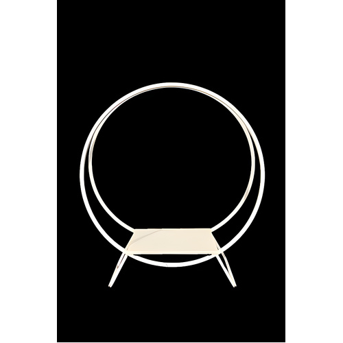 Double Ring Wedding Cake Stand White