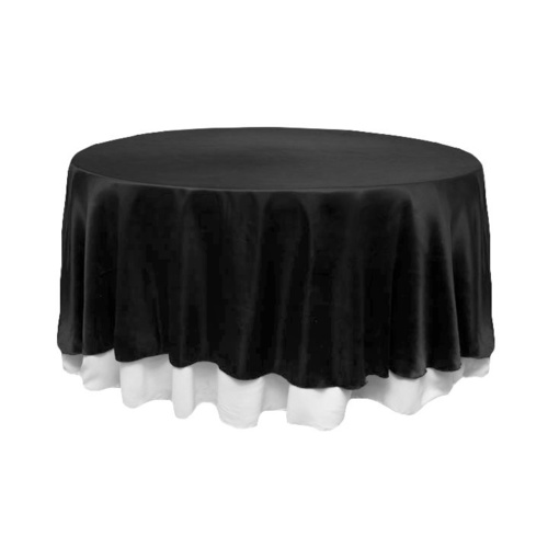 Black Satin Round Tablecloth/Overlay  - 228cm Diameter