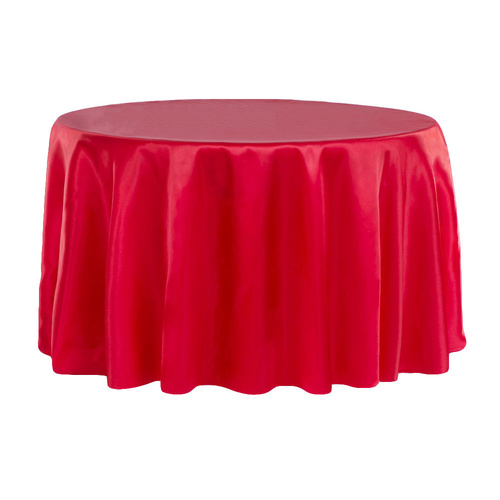 Red Satin Round Tablecloth/Overlay  - 228cm Diameter