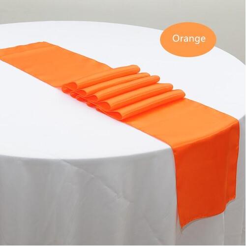 Satin Table Runner - Bright Neon Orange