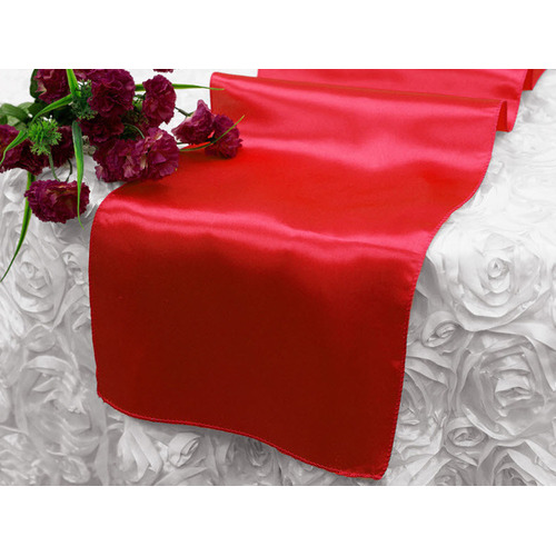Apple red VDS 1 PCS 12 x 108 inch Satin Table Runner for Wedding Banquet Décor Runners Charmeuse Silk Table Runner 