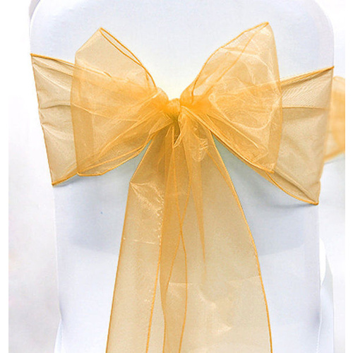 Pack of 5 Organza Chair Sashes - Yellow