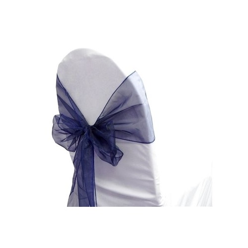Pack of 5 Organza Chair Sashes - Navy Blue
