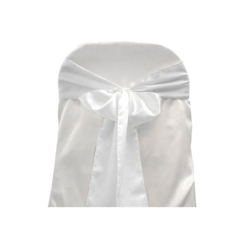 Pack of 5 Satin Chair Sashes - White