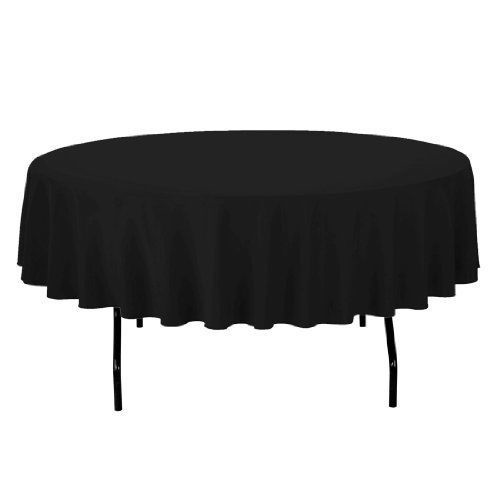 Black Round Tablecloth 230cm (Diameter) (suits 6-8 seat table)