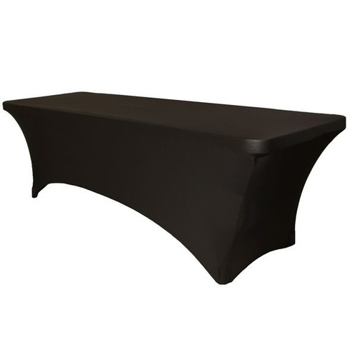 4ft Rectangular Lycra/Spandex Tablecloth - Black 1.2m