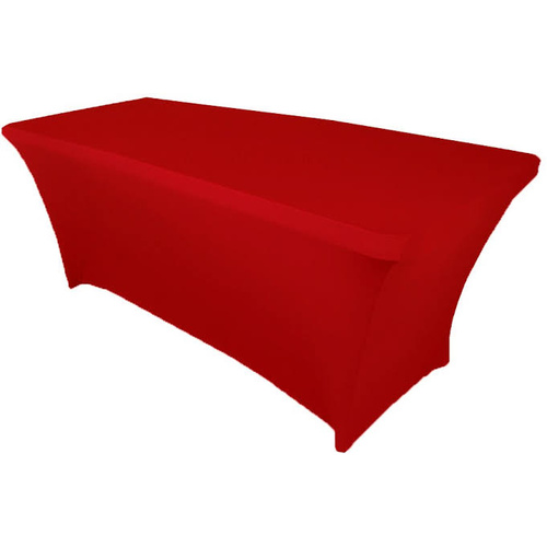 6ft (183cm) Rectangular Spandex Tablecloth - Red